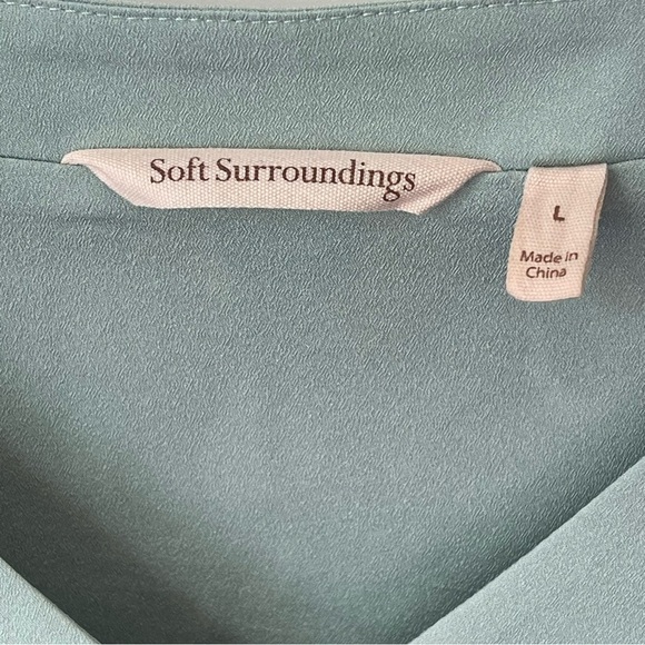 Soft Surroundings Izumi Pullover Kimono Sleeve Asian Floral V-Neck Tunic Blouse - Picture 7 of 13